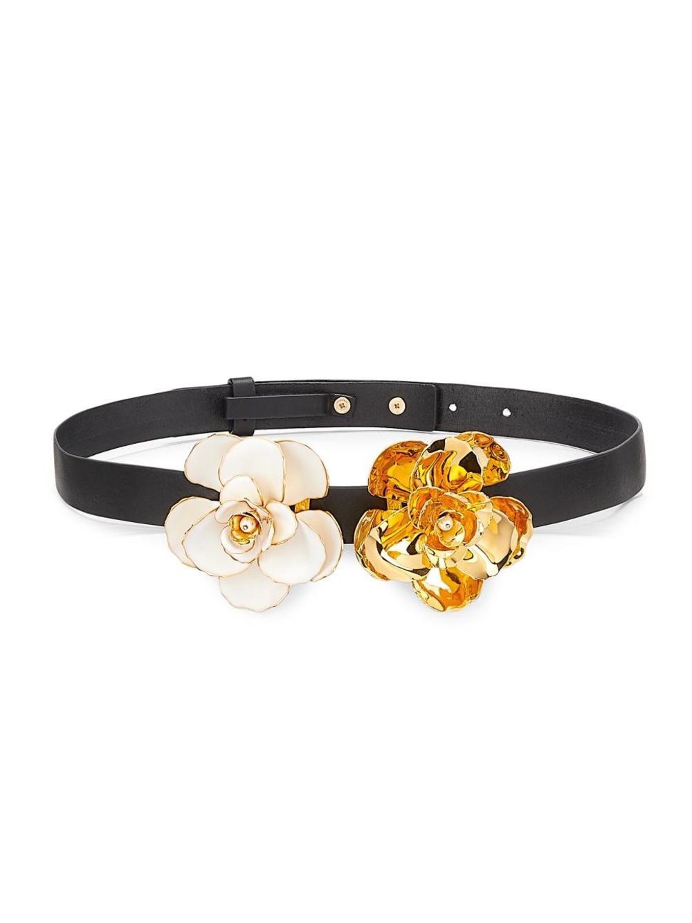 Adam Lippes DOUBLE ROSE FLOWER BELT IN IVORY GOLD - New in Dust-bag - Sz. S